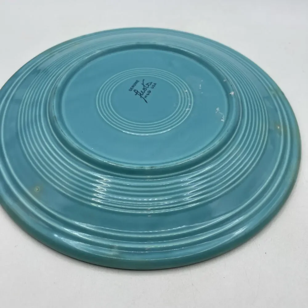 Vintage Fiesta Ware Turquoise Blue Round Chop Plate Platter 12